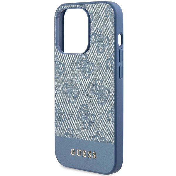 Guess 4G Stripe Collection-deksel til iPhone 15 Pro - blå