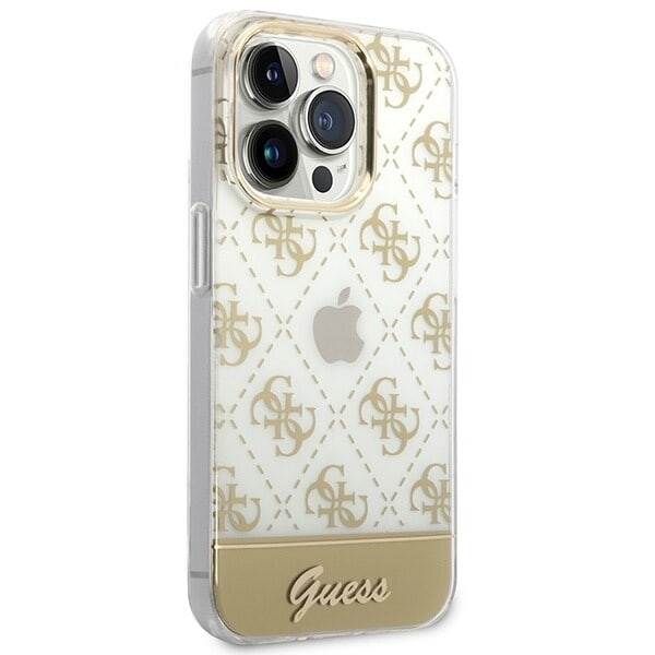 Gjett GUHCP14LHG4MHG iPhone 14 Pro 6.1 Gull/gull hardt deksel 4G mønsterskript