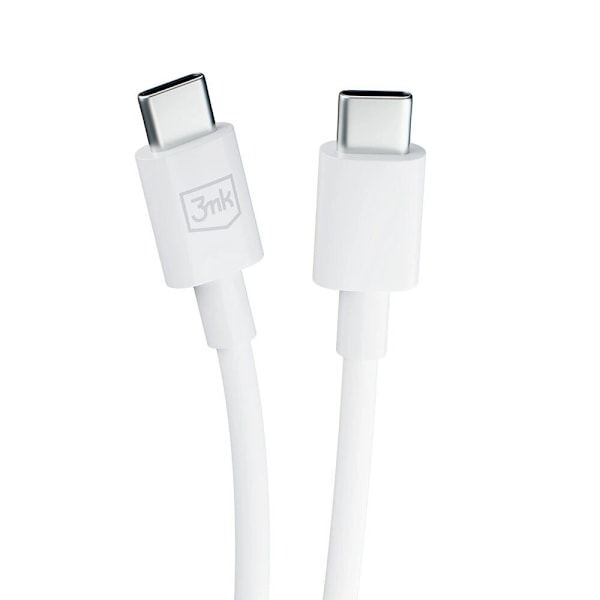 3mk Hyperkabel USB-C / USB-C 100W 1,2m - hvit