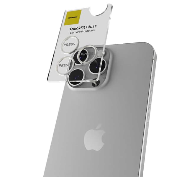 Spacecase Quickfit Härdat Glas För Iphone 16 Pro Max 16 Pro White Titan