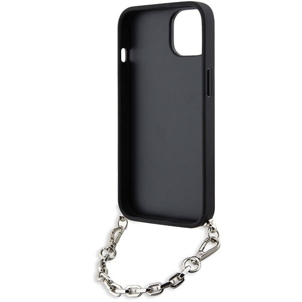 Karl Lagerfeld Saffiano Monogram Chain KLHCP14SSACKLHPK Deksel til iPhone 14 - Svart