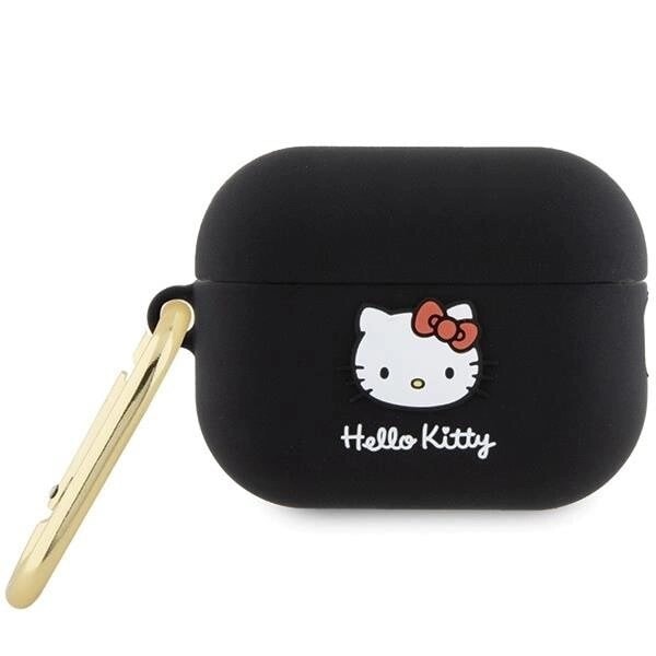 Hello Kitty Silikon 3D Kitty hodedeksel for AirPods Pro 2 (2022/2023) - Svart
