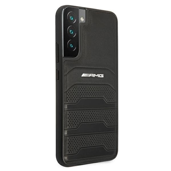 AMG LEATHER DEBOSSED LINES ETUI TIL SAMSUNG GALAXY S22+ - SORT