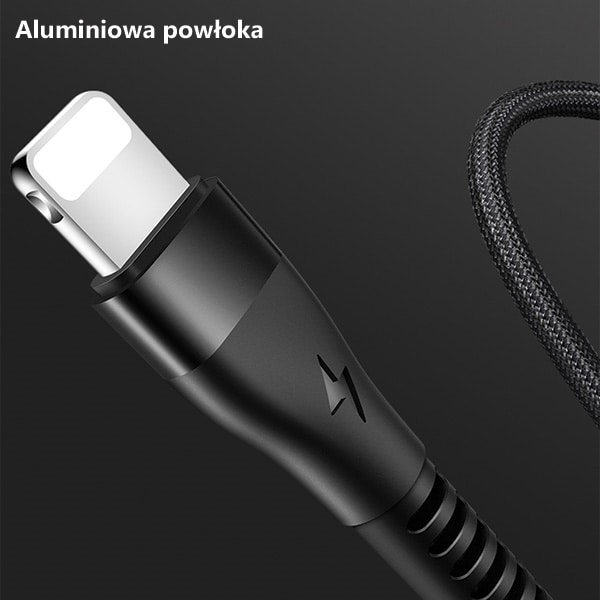 USAMS U33 blixtflätad kabel 1,2m 2A Snabbladdning blå/cyan SJ360USB02 (US-SJ360)