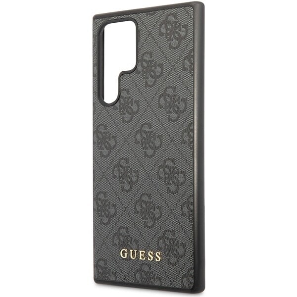 Guess GUHCS23LG4GFGR S23 Ultra S918 veske - grå hard veske 4G metall gull logo