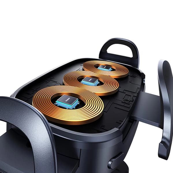 BASEUS BILHOLDER MED INDUKTIONSLADER MED TRIPLE COIL SORT
