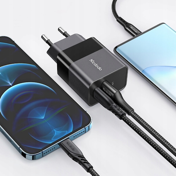 Mcdodo telefonlader, Snabb, USB, USB-C, 20W, for iPhone, universal, svart