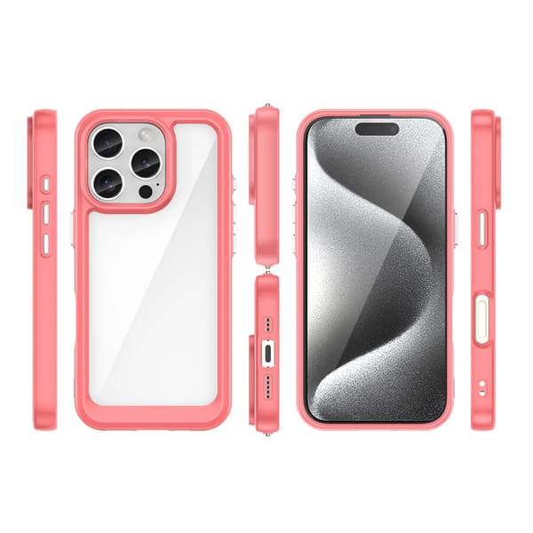 OUTER SPACE COVER MED GELRAMME TIL IPHONE 16 PRO MAX - RØD