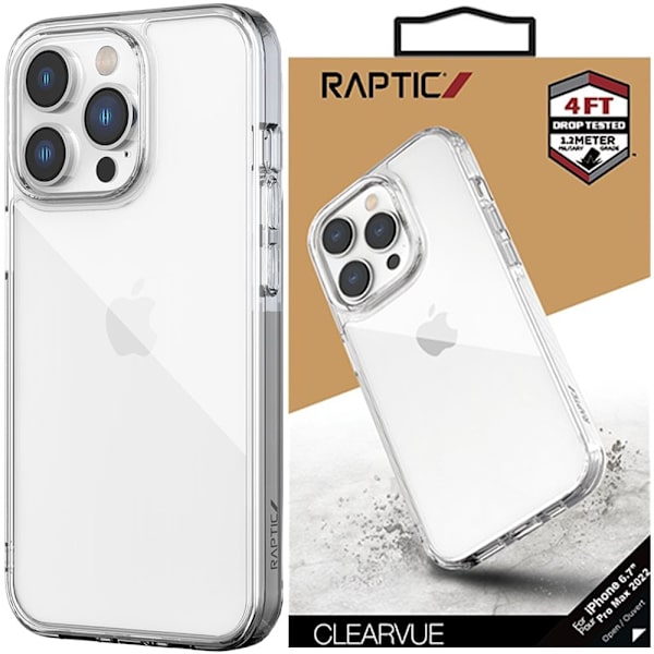Raptic X-Doria Clearvue-deksel til iPhone 14 Pro gjennomsiktig bakdeksel
