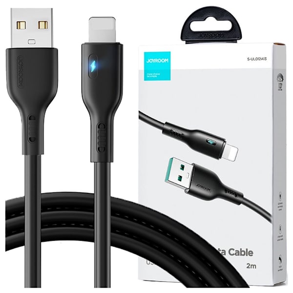 USB - Lightning 2,4A 2m kabel Joyroom S-UL012A13 - svart