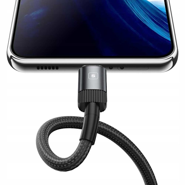 Utrymdsfodral Usb-C Till Usb Typ C-Kabel 1M 3A Svart För Snabbladdning