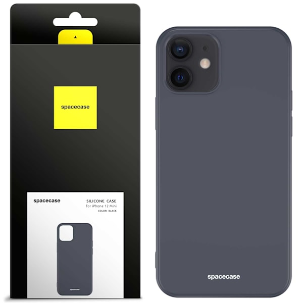 Spacecase Silikonfodral För Iphone 12 Mini Svart Skydd