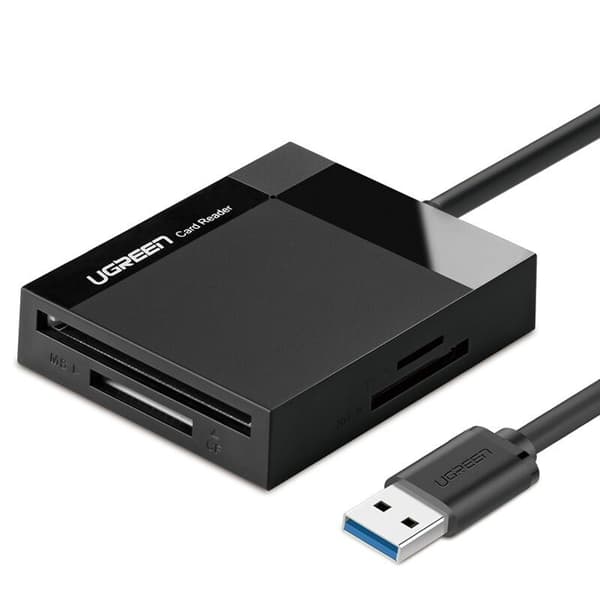 UGRØN USB 3.0-KORTLESER: SD/MICRO SD/CF/MS SVART