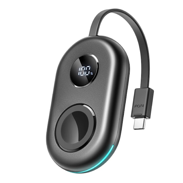 JOYROOM JR-W09 3W INDUKTIV OPLADER MED USB-C KABEL TIL APPLE WATCH - SORT