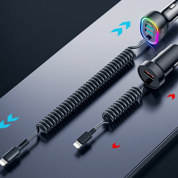 Joyroom hurtiglader 4 i 1 PD, QC3.0, AFC, FCP med Lightning-kabel 1,6m 57W svart (JR-CL20)
