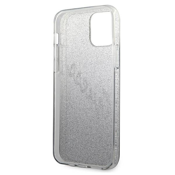 Guess GUHCP12LPCUGLSBK iPhone 12 Pro Max 6.7 svart/svart hardt deksel Glitter Gradient Script