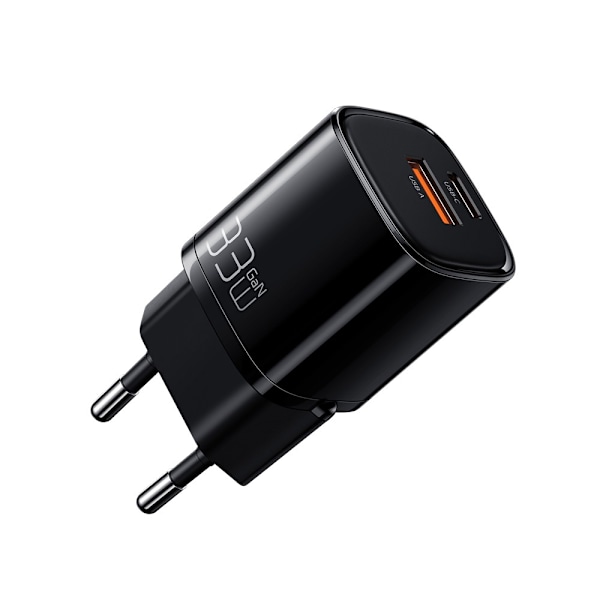 Mcdodo Nano GaN 2X USB/USB-C PD QC telefon/nettbrettlader - 33W svart