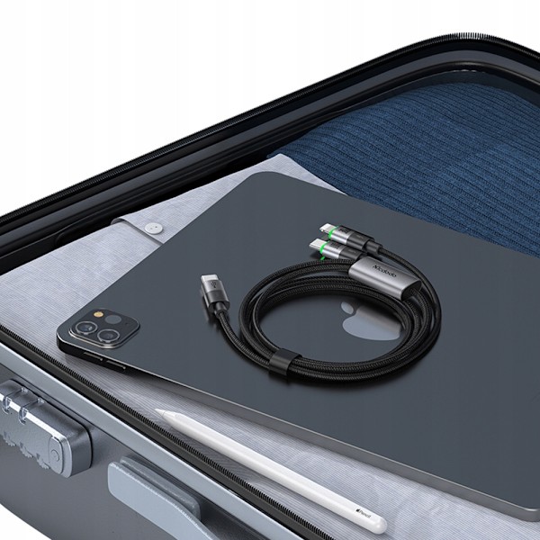 MCDODO USB-C 2IN1 SNABBLADDNINGSKABEL FÖR IPHONE 14 MACBOOK LED 100W 2M