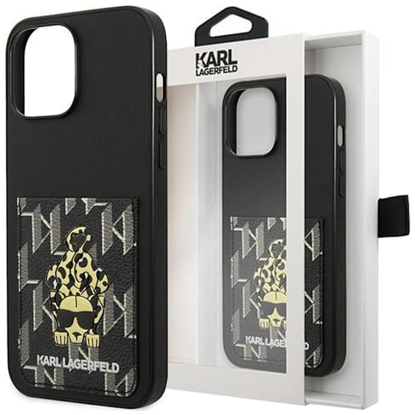 Karl Lagerfeld KLHCP13XCANCNK iPhone 13 Pro Max 6.7 hardt etui svart/svart Karlimals kortspor