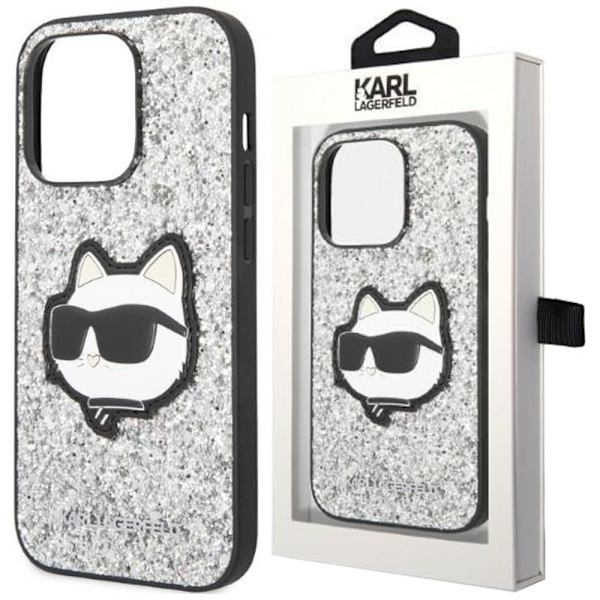 Karl Lagerfeld KLHCN61G2CPS Deksel til iPhone 11 / Xr - Sølv Glitter Choupette Patch