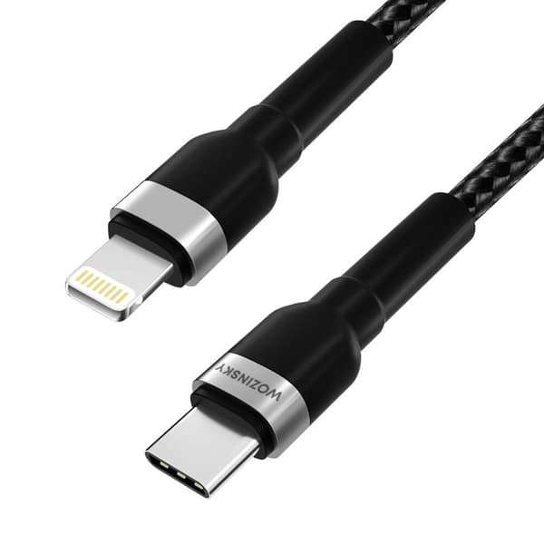 WOZINSKY WNBCL1 LIGHTNING / USB-C PD 30W KABEL 1 M - SORT