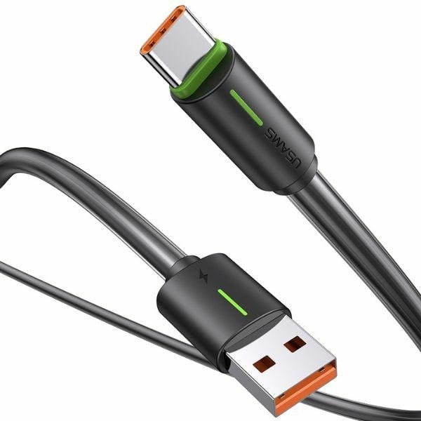 USAMS-kabel USB-C 3A YU-serien 1m USB-C/USB-A svart/svart SJ732USB01 (US-SJ732)