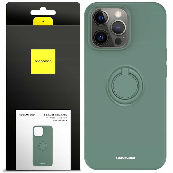 Spacecase Silikonecase Ring För Iphone 13 Pro Max Mörkgrön