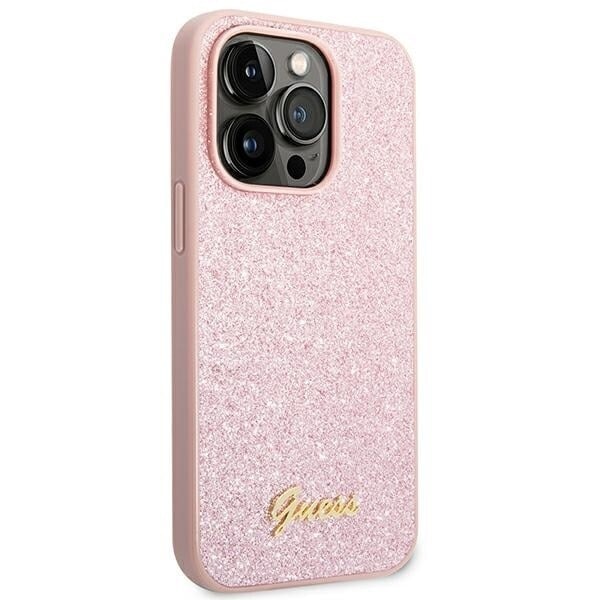 GUESS GUHCP14XHGGSHP IPHONE 14 PRO MAX 6.7 PINK/PINK HÅRDT ETUI GLITTER SCRIPT