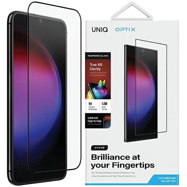 UNIQ OPTIX VIVID GLAS TIL SAMSUNG GALAXY S24 MED APPLIKATOR