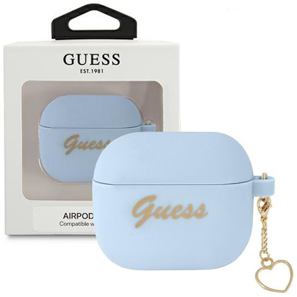 Guess GUA3LSCHSB AirPods 3 deksel blå/blå Silikon Charm Heart Collection
