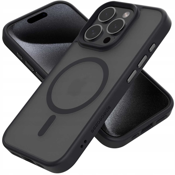 Spacecase Hybrid Case För Iphone 15 Pro Black