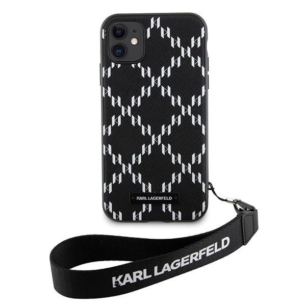 Karl Lagerfeld KLHCN61SAKLMBSK Deksel til iPhone 11 / Xr - Svart Monogram Losange Saffiano