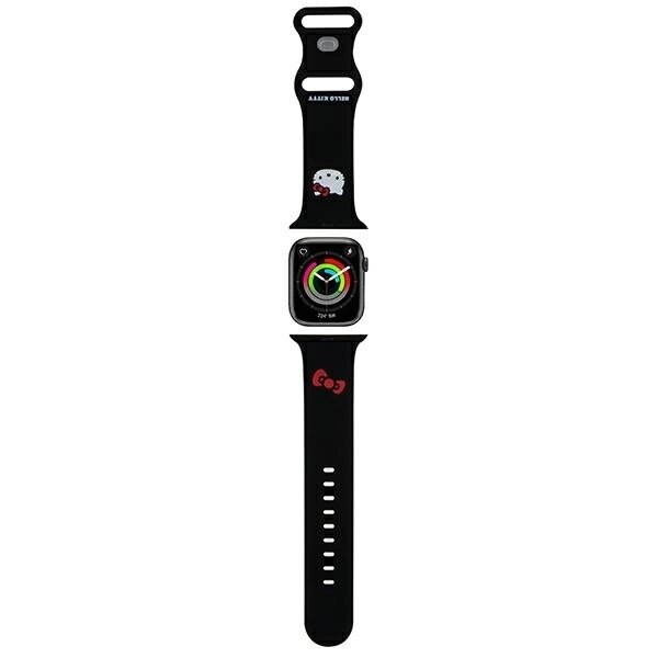 Hello Kitty silikon Kitty hodestropp for Apple Watch 42/44/45/49 mm - svart