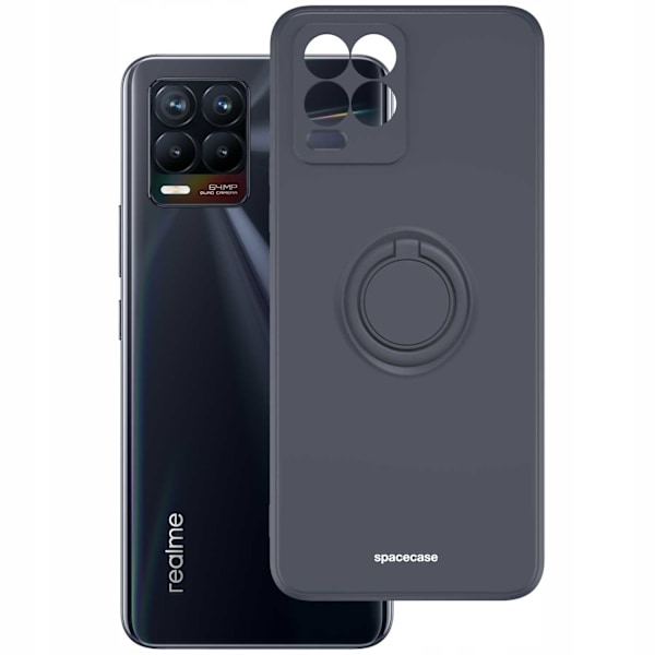 Spacecase Silikonecase Ring För Realme Phone 8 8 Pro Black