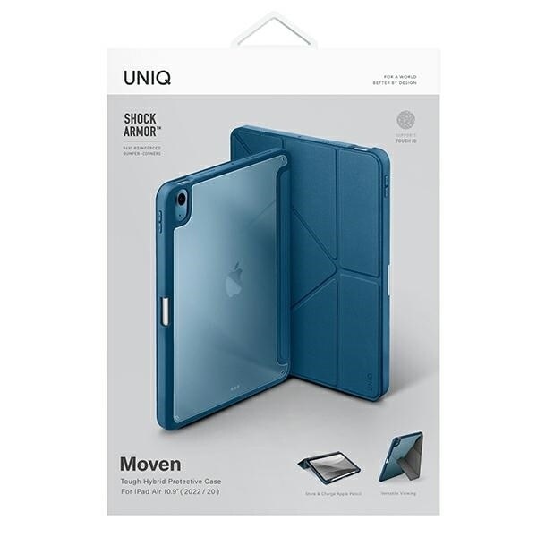 Uniq Moven-deksel for iPad Air 10.9 (2022/2020) Antimikrobiell blå/carpiblå
