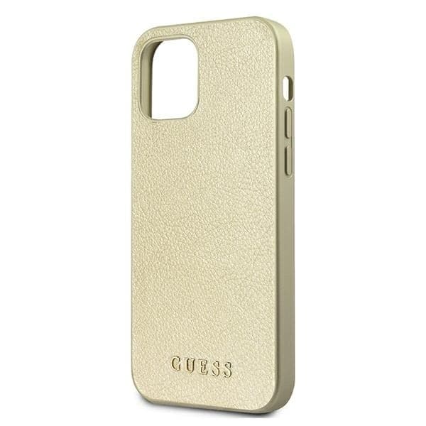 Guess GUHCP12LIGLGO iPhone 12 Pro Max 6.7 gull/gull hardt deksel Iriscent