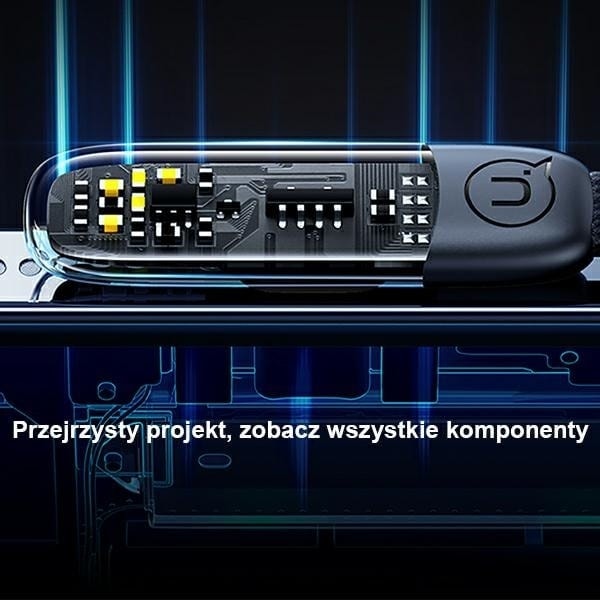 USAMS Vinklad USB-C till USB-C PD 100W Snabbladdning Iceflake Series-kabel 2m vit/vit SJ587USB02 (US-SJ587)