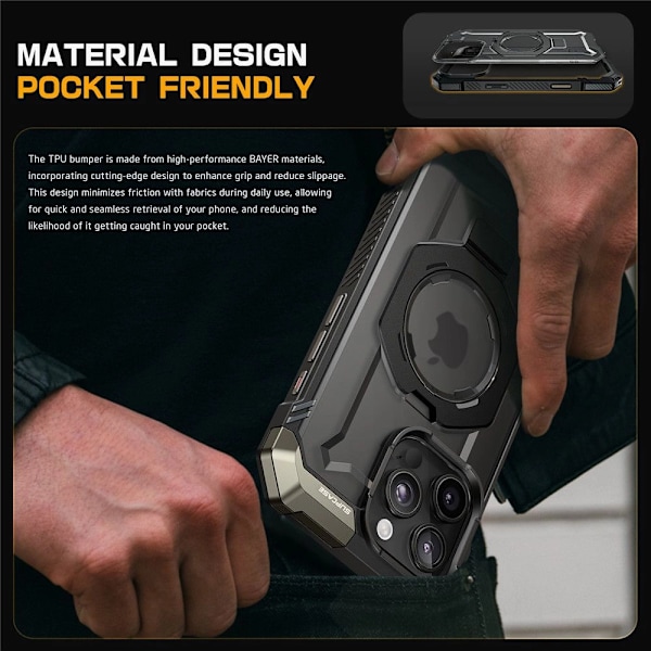 SUPCASE UB GRIP MAG ETUI MED MAGSAFE TIL IPHONE 16 PRO MAX - SORT