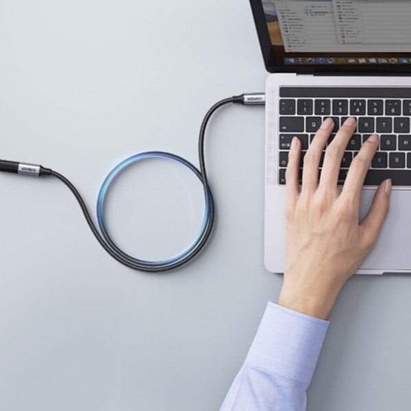 Ugrønn skjøtekabel USB C 3.1 hann / hunn 10Gb/s 1m grå (US372)
