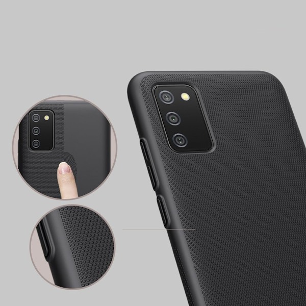 Nillkin Super Frosted Shield förstärkt fodral + ställ för Samsung Galaxy A02s EU svart