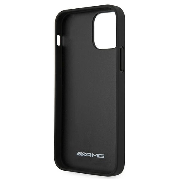 AMG LEATHER DEBOSSED LINES ETUI TIL IPHONE 12 MINI - SORT