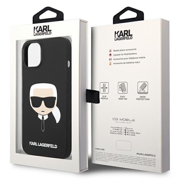 KARL LAGERFELD SILIKONE KARL'S HEAD ETUI TIL IPHONE 14 PLUS - SORT