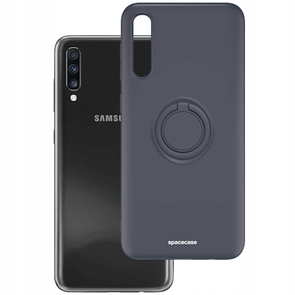 Spacecase Silikonecase Ring För Samsung Galaxy A70 Svart Skydd