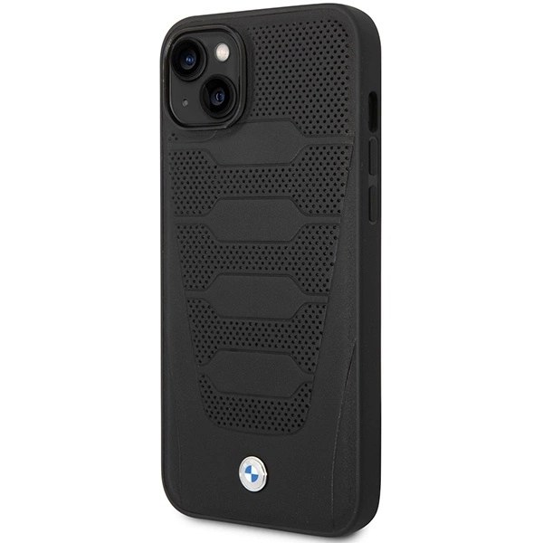 BMW LEATHER SEATS PATTERN ETUI TIL IPHONE 14 - SORT