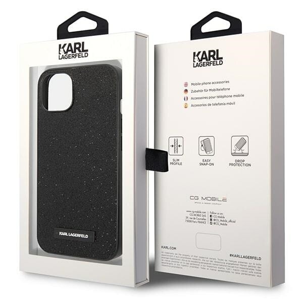 Karl Lagerfeld KLHCP14MG2ELK iPhone 14 Plus 6.7 Hard Deksel Svart/Sort Glitter Plaque Logo