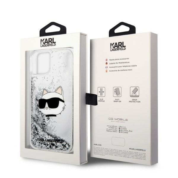 Karl Lagerfeld KLHCP14MLNCHCS iPhone 14 Plus 6.7 sølv/sølv hardt deksel Glitter Choupette Head