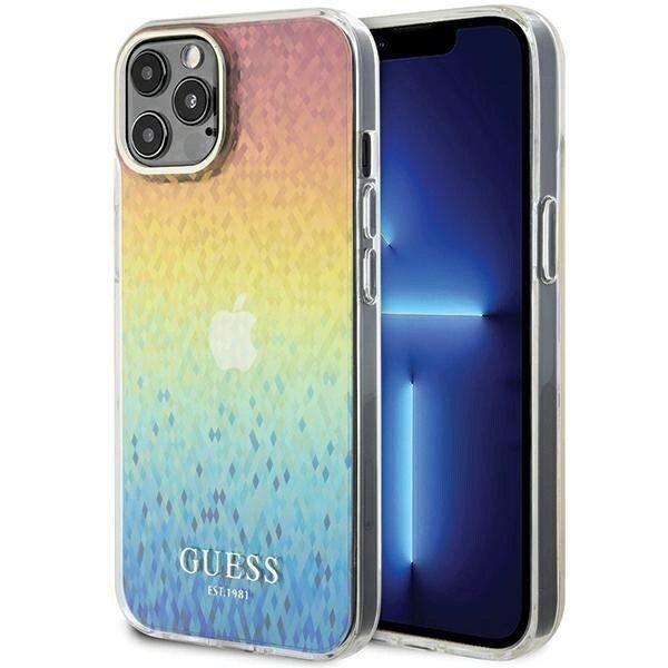Guess IML Faceted Mirror Disco Iridescent-deksel til iPhone 12/12 Pro - flerfarget