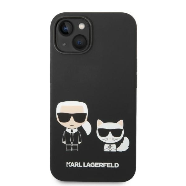 Karl Lagerfeld KLHMP14MSSKCK iPhone 14 Plus 6.7 hardt deksel svart/svart flytende silikon Karl & Choupette Magsafe