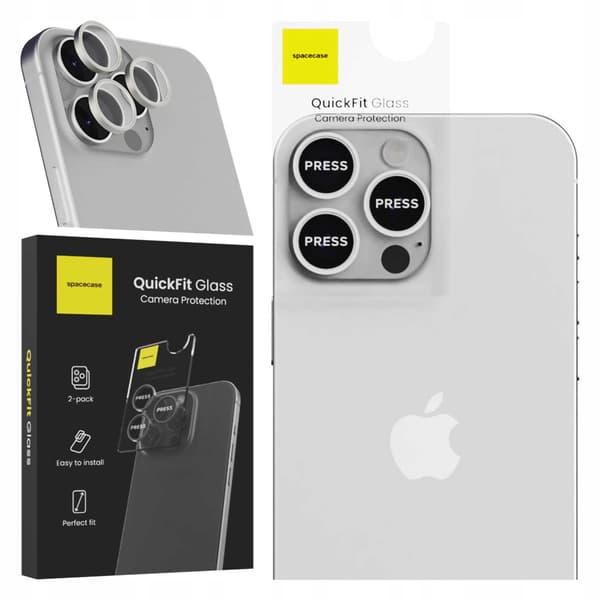 Spacecase Quickfit Härdat Glas För Iphone 16 Pro Max 16 Pro White Titan