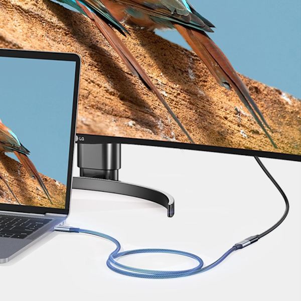 Ugrønn skjøtekabel USB C 3.1 hann / hunn 10Gb/s 1m grå (US372)
